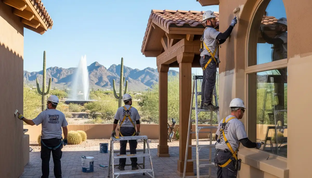 Mesa, AZ painting contractor on a residential exterior project